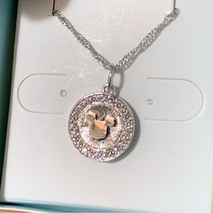 Origami Owl Silver & Crystal Mickey Mouse Necklace New